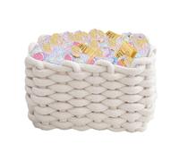 Rope Storage Basket, Cotton Rope Basket | Rectangular Cloth Basket | Cotton Table Organizer for Dog Toys, Cat Toys, Scr Organization