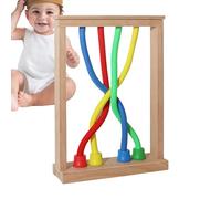 Rope Stringing Game, Wooden Rope Toy - Puzzle Toy | Colorful Rope, 156 Question Types, 3 Level Challenge Rope Toy for Montessori, Thinking Development and Training