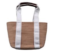 Rope Style Summer Tote Bag for Women - Woven Beach Shoulder Bag, Lightweight Cotton Blend Holiday Shopping Tote with Reinforced Handles, 42 x 24.5 cm (Brown)