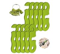 Rope Tensioner (10 Pack) Aluminum Alloy Camping Tent Guyline Cord Adjuster Camping of Gear for Camping, Hiking, Backpacking Ultralight Tent Stakes Guy Lines (Green 10 Pack)