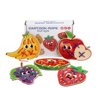 ＡＷＨＡＯ Rope Threading Game Hand-Eye Coordination Wooden Shape Lacing Toy Cognitive Development Children's Activity, Fruit Style Lacing Game