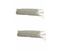 Rope Tie Backs,Rope Tieback Clips Holder Curtain Tieback Window Decorative Holdbacks,2 Pairs (Beige)
