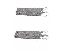 Rope Tie Backs,Rope Tieback Clips Holder Curtain Tieback Window Decorative Holdbacks,2 Pairs (Grey)