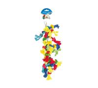 Rope toy for birds Wooden knot cubes with bell Duvoplus