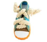 Rope Toy for Dogs, Squeaky Teething Ring in Shoe Shape as a Game - Squeaky Dog Toy for Small, Medium and Large Dog Breeds for Massage of Gums Indoors and