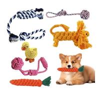 Rope Toy | Natural Cotton Teeth Cleaning | Funny Puppy Rope Toys Set - for Small Medium Large Breed Indoor Outdoor Home Backyard Travel Tug of War