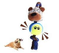 Rope Toys for Large Medium Dogs, Little Bear Indestructible Chew Toy, Squeaky Durable Tough Tug Toy for Teeth Cleaning, Tug of War - Keep Them Busy, Reduce Boredom, Teeth Cleaning, Bacon Flavor