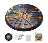 Rope Untangling Puzzle Game,10 Cords Twisted Rope Board Game, 2 to 4 Players Brainy Knots Logic Strategy Challenge Family Travel Toys for Kids & Adults