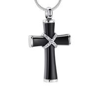 "Rope Winding Cross Cremation Ashes Urn Pendant Necklace Memorial Keepsake Jewelry Lords Prayer Cross Ashes Necklaces, Stainless Steel, not known"