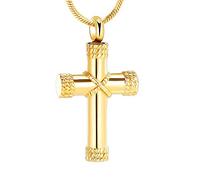 "Rope Winding Cross Cremation Ashes Urn Pendant Necklace Memorial Keepsake Jewelry Lords Prayer Cross Ashes Necklaces, not known"