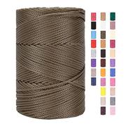 Rope Yarn 3 mm x 225 m for Crocheting Macrame Bags Cotton Cord Polyester Bakers Yarn Cotton Cord Macrame Cord Cotton Thread Braided Textile Yarn Baskets Easy Yarn (Pack of 26.2)