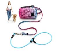 ROPECUBE Hands Free Bungee Dog Leash for Running & Walking, Adjustable Waist Leash with Zipper Pouch, Dual Comfort Padded Handles, Shock Absorbing (Fits Small to Large Dogs)