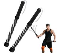 Ropeless Battle Rope, 2PCS Upgrade Weighted Cordless Battle Ropes Portable Silent Home Workout Equipment with Non-Slip Handle for Full Body Toning, HIIT & Cardio (1.55Kg black)