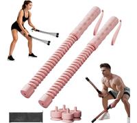 Ropeless Battle Ropes, Adjustable Weight Battle Rope, Cordless Battle Ropes with High-Strength Steel for Strength Training and Aerobic Exercise, Core Muscle Training (Pink-B)