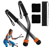 Ropeless Battle Ropes Weighted, Portable Cordless Home Gym Training Rope Fitness Equipment for HIIT & Cardio Full-Body Workout Tool with Non-Slip Spiral Handles(Black)