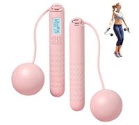 Ropeless Skipping Rope, Cordless Skipping Ropes for Adults, Wireless Skipping Rope with Counter, Smart Digital Gravity Ball Jump Rope without Rope for Home Workout Equipment for Women Men (Pink-B)