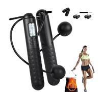 Ropeless Skipping Rope with Counter, Cordless Skipping Ropes for Adults, Smart Digital Gravity Ball Jump Rope, 6.5cm Weighted ball Skipping Rope for Home Workout Equipment