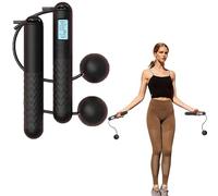 Ropeless Skipping Rope with Counter, Smart Cordless Jump Ropes for Fitness, Skip Rope with Gravity Ball & LCD Display, Workout Equipment for Women Men, Burn Calories, Boxing Jumping Rope (Black)