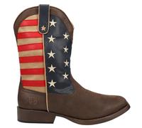ROPER Men's American Patriotic Square Toe Cowboy Boots Western, Brown, 9.5 UK