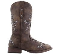 ROPER Women’s Kennedy Western Boot - 10-3/4” Shaft - Vintage Cowgirl Boots, Square Toe Cowboy Boot for Women, Flexible Outsole & Padded Insole, Brown, 5 UK