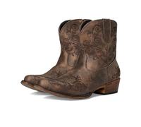 ROPER Women’s Short Stuff Boot - 7” Zipper Shaft - Snip Toe Fashion Booties, Flexible TPR Outsole, Cushioned Footbed, Western Cowgirl Boot, Cognac, 6 UK