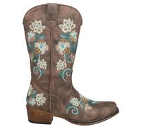 ROPER Women's Riley Floral Fashion Boot, Brown, 4 UK