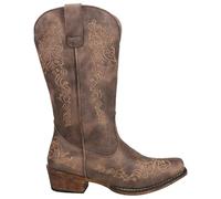 ROPER Women's Riley Scroll Embroidery Snip Toe Cowboy Boots Western, Brown, 4 UK