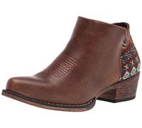 ROPER Women's Sedona Western Boot, Brown Faux Leather Vamp Serape Heel, 8.5 UK