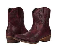 ROPER Womens Short Stuff Embossed Snip Toe Casual Boots Ankle Low Heel 1-2" - Brown, Red, 8.5 UK