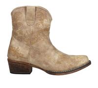 ROPER Womens Short Stuff Embossed Snip Toe Casual Boots Ankle Low Heel 1-2" - Brown - Size 6.5 B, Tan, 4 UK