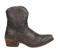 ROPER Women's Short Stuff Embroidery Round Toe Booties Western Boot, Grey, 6.5 UK