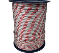 Ropeservices Uk 10mm Grey With Red Fleck Double Braid Polyester Rope 200 Metre Reel