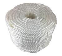 RopeServices UK 12mm White Polypropylene Rope x 220 Metre Coil, Cheap Nylon Twisted Poly Ropes
