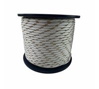 Ropeservices Uk 18mm White With Beige Fleck Double Braid Polyester Rope 100 Metre Reel