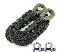 RopeServices UK 24mm Black Nylon Kinetic 12T Recovery Tow Rope 4x4 x 8m With 4.75T Shackles
