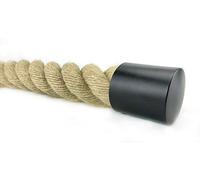 RopeServices UK 24mm Powder Coated Black Decking Rope End Cap, Decking Rope Rope End Fixing