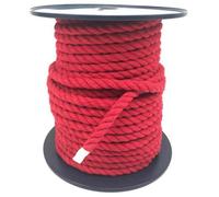 Ropeservices Uk 24mm Red Natural Cotton Rope On A Reel (110 Metres)