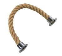 Ropeservices Uk 28mm Natural Jute Barrier Rope X 2.5 Metres Polished Chrome Cup Ends