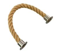 Ropeservices Uk 28mm Natural Jute Barrier Rope X 2 Metres Satin Nickel Cup Ends