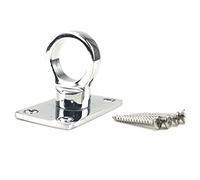 RopeServices UK 28mm Polished Chrome Decking Rope Eye Plate, Deck Post End Fixing Post Fitting