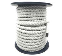 Ropeservices Uk 32mm Optic White Natural Cotton Rope On A Reel (110 Metres)