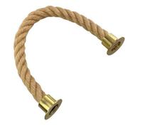 Ropeservices Uk 36mm Natural Jute Barrier Rope X 2 Metres Polished Brass Cup Ends