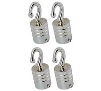 RopeServices UK 4 Pack x 30mm Polished Chrome Ball Top Reeded Rope Hooks Decking Fitting Fixings