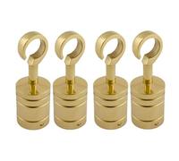 Ropeservices Uk 4 X 28mm Polished Brass Decking Rope Hook Fittings Fixings Barrier Set