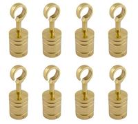 Ropeservices Uk 8 X 28mm Polished Brass Decking Rope Hook Fittings Fixings Barrier Set