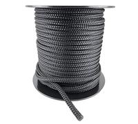 RopeServices UK 8mm Black Double Braid Polyester Rope x 60 Metres, Quality Docklines Marine