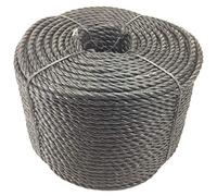 RopeServices UK 8mm Black Polypropylene Rope x 220 Metre Coil, Cheap Nylon Twisted Poly Ropes