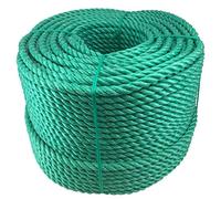 RopeServices UK 8mm Green Polypropylene Rope x 100 Metres, Cheap Nylon Twisted Poly Ropes