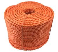 RopeServices UK 8mm Orange Polypropylene Rope x 100 Metres, Cheap Nylon Twisted Poly Ropes