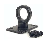 RopeServices UK Powder Coated Black Finished Decking Rope Eye Plates to Fit Diameter 32mm Ropes, Garden Fixing
